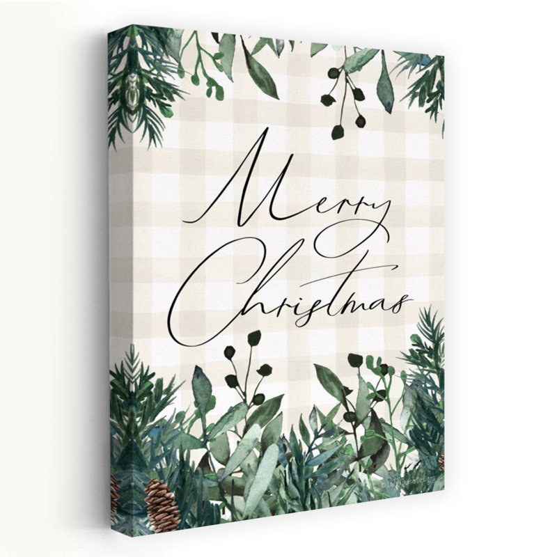 Merry Christmas Plaid, H 24 po x l 16 po