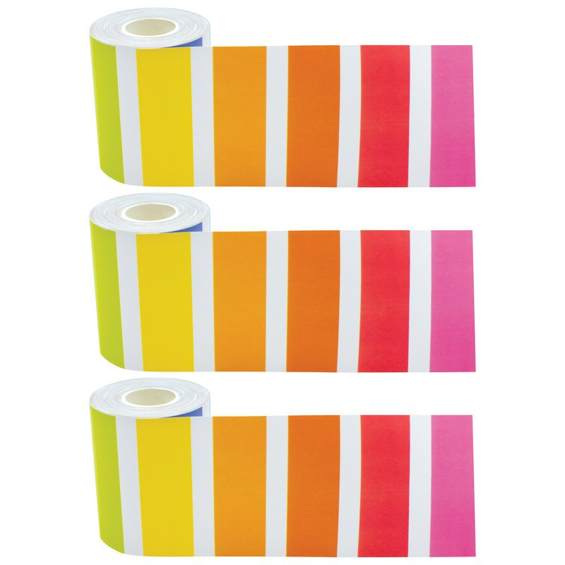 Bordure roulée à rayures colorées par l'enseignant