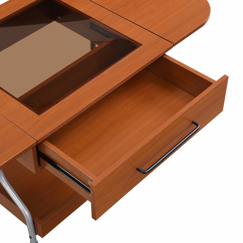 Round Lift-Top Coffee Table with Wheels