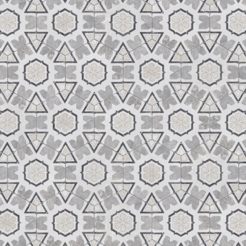 Mazzo 9" x 10" Porcelain Patterned Wall & Floor Tile