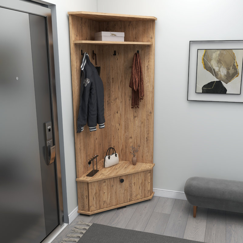 Shoe Storage Hall Tree Lacynda, Atlantic Pine