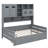 Wooden Daybed With Double Drawers And Shelving Unit-260122267-260122270