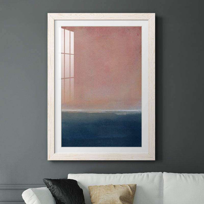 Coucher de soleil - Peinture encadrée, Cadre blanc, H 44 po x l 31 po x P 1 po