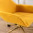 Yellow Modern Teddy Fabric Office Chair, Adjustable Height 360 Revolving Home Office Chair, With Gold Metal Legs And Universal Wheel For Indoor-1098363294