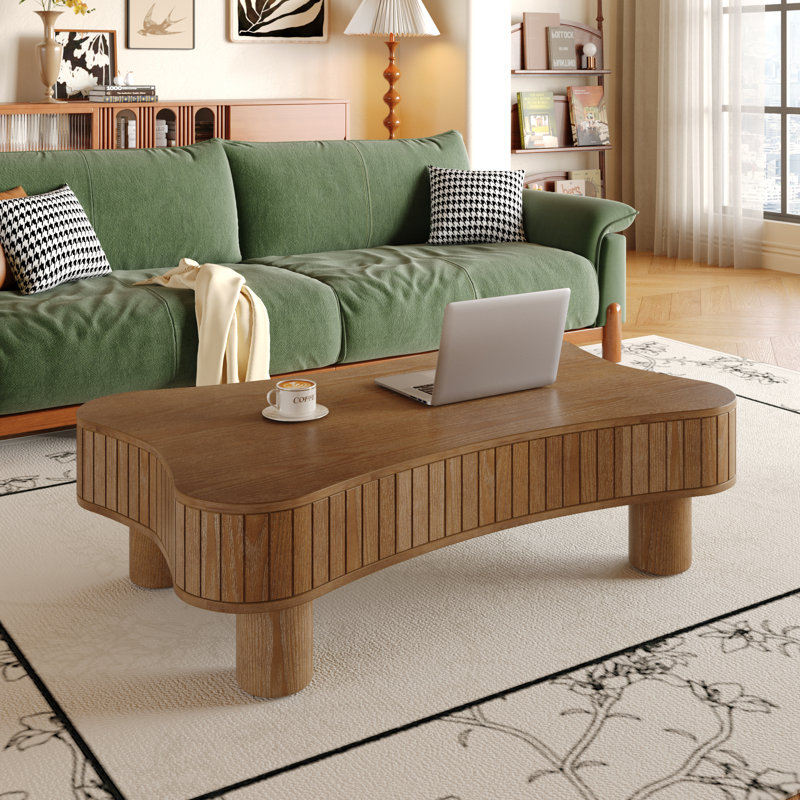 Table basse à plateau relevable en noyer pour le salon avec rangement caché, élévateur hydraulique et coins de sécurité | Idée de cadeau
