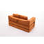 Lit escamotable pliable avec revêtement en chenille, de couleur orange pour appartement - amovible, 2 sièges, fauteuil convertible sans assemblage requis, différentes pièces souples et souples