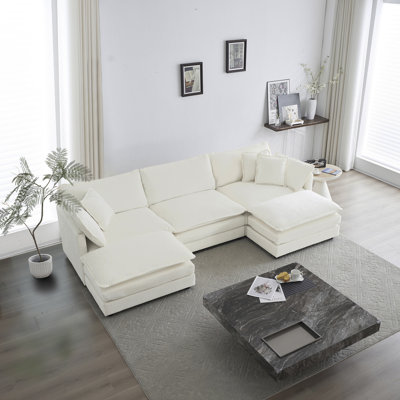 U-Shaped Sectional Sofa W/Reversible Footrest