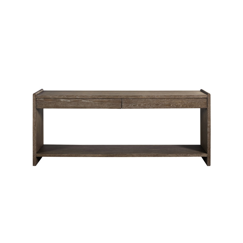 72 - Inch Wide Table, Two Concealed Drawers, Brown Finish, Solid Wood+, Soft Closing Function, Ideal For Entryways Table With Colour, Wood+ Build, Mechanisms, Complementary To Transitional Interiors