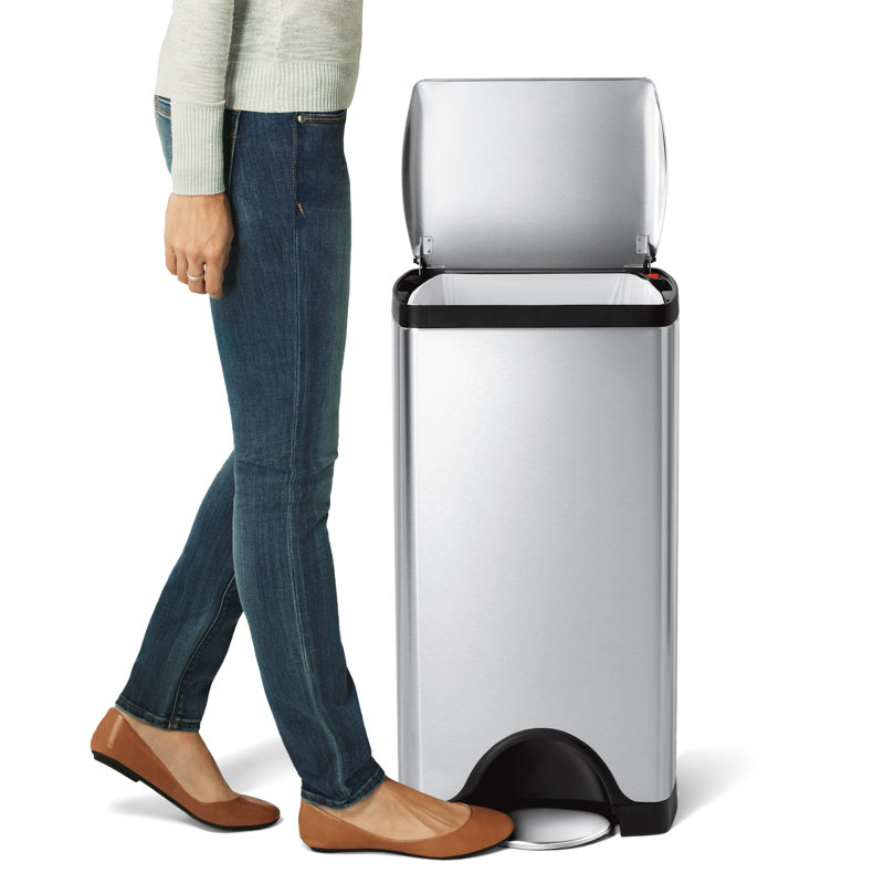 Simplehuman 30L Rectangular Pedal Bin, Brushed Stainless Steel