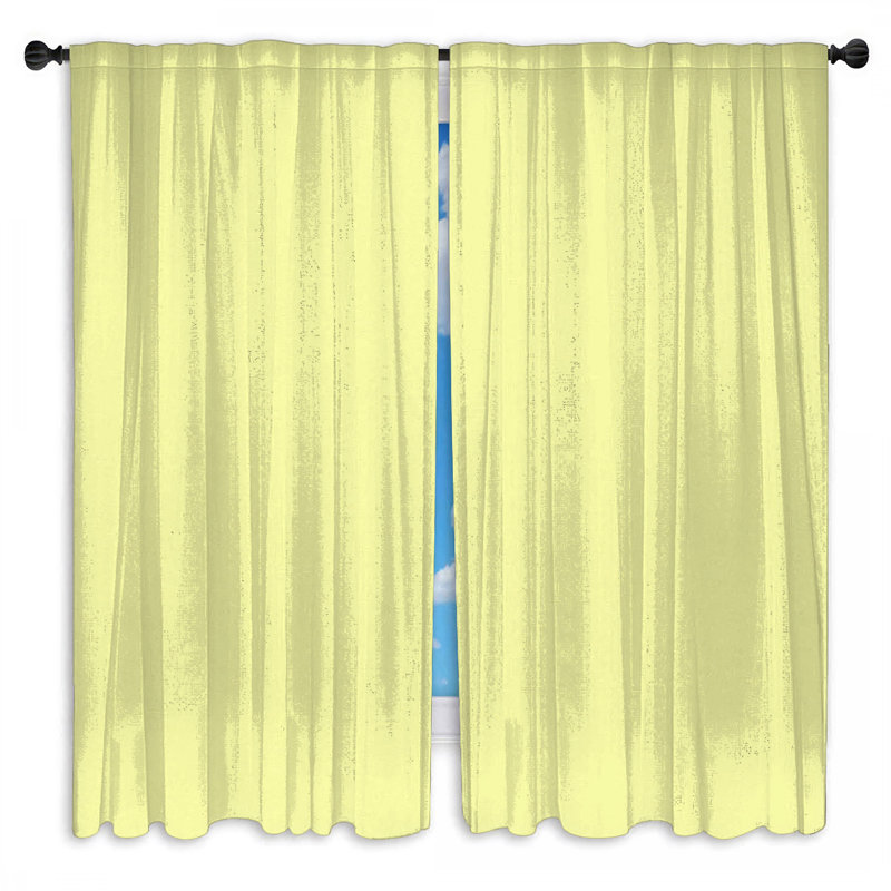 Solid Light Yellow Window Curtains Solid Sheer & Room Darkening - 2 Panels, Room Darkening, 20in x 80in - 2 panels