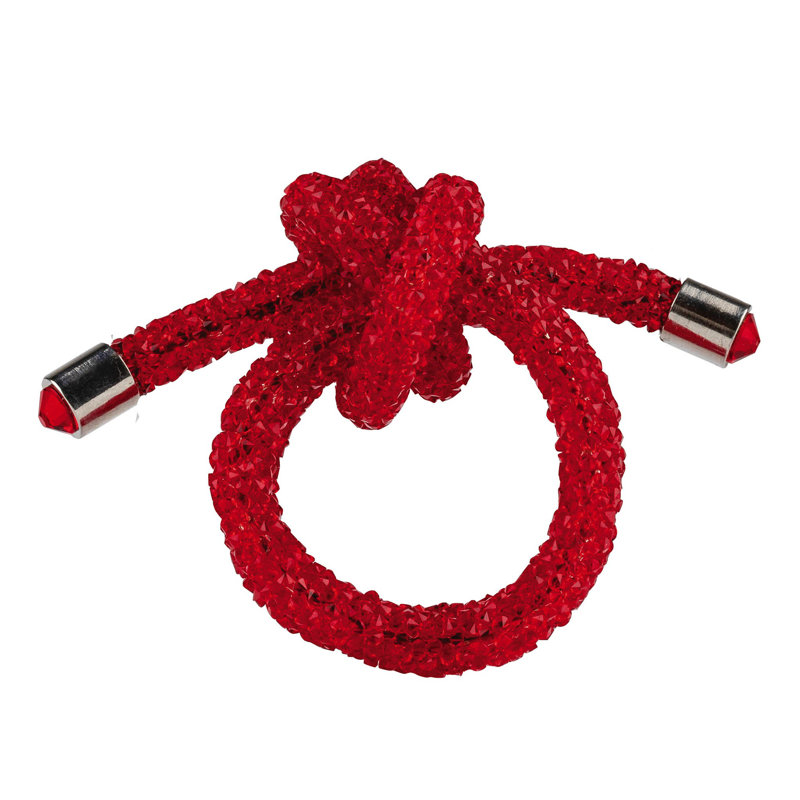 Rond de serviette lumineux à nœuds (ensemble de 4), Rouge