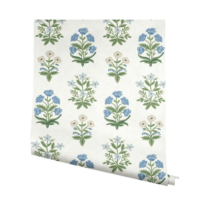 Rifle Paper Co. Mughal 27" L x 27" W Smooth Wallpaper Roll, White/Purple