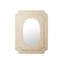 Rectangle Bone and Brass Framed Wall Mirror