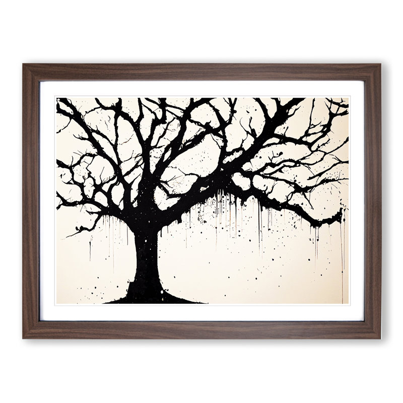 Ethereal Tree Abstract - Framed Print, 25cm H x 34cm W x 2cm D, Walnut