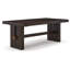 Table de salle à manger extensible 72-90 pouces, base piédestal, bois brun