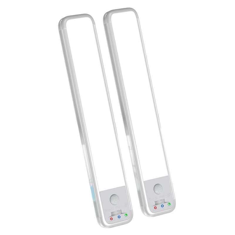 Paquet de 2 lumières à DEL avec capteur de mouvement, lumières sous-armoire sans fil avec 3 modes, USB rechargeable pour la maison, garde-robe, placard, armoire (blanc) - M600