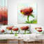 Mignon, rouge, vert, aquarelle, fleur - imprimé floral, coussin décoratif