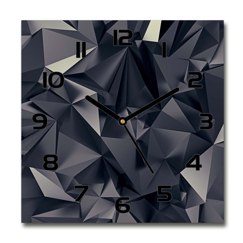 Jovahny Glass Wall Clock, Black