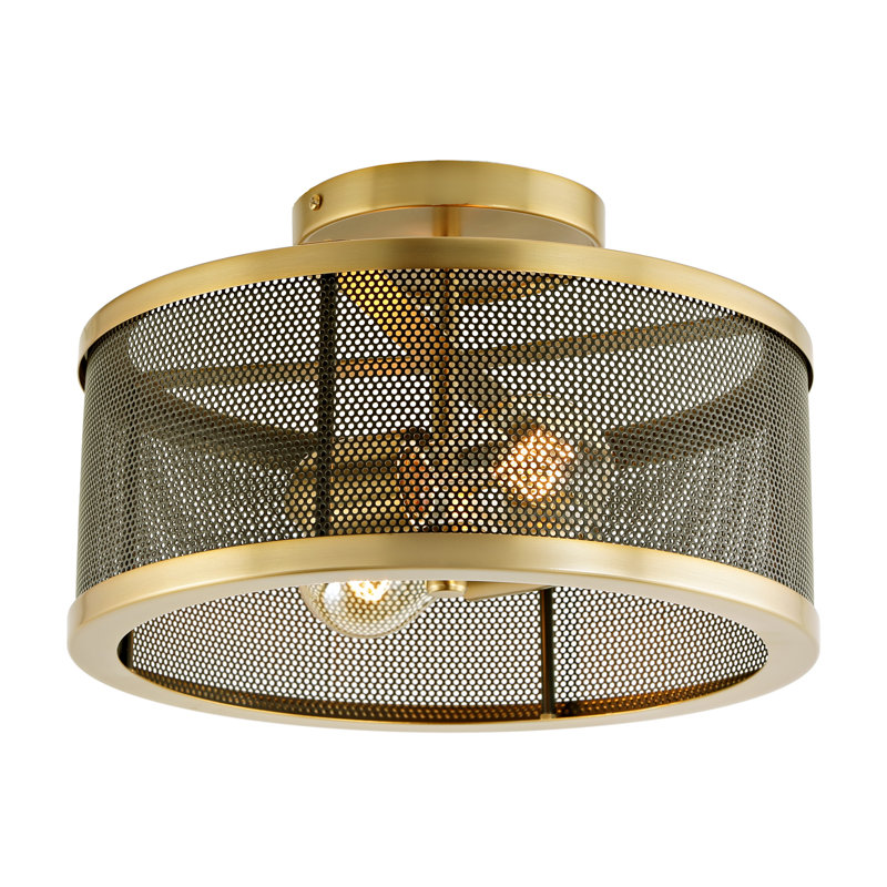 Jame Semi Flush Mount, Satin Brass