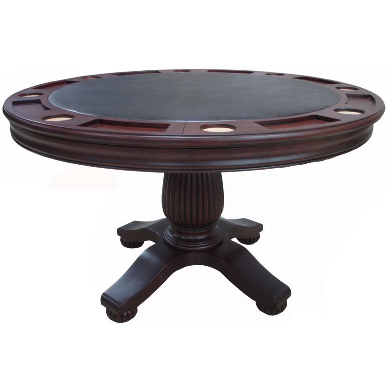 Fairfield Dark Cherry 54" Round 3 in 1 Pedestal Game Tablewith Bumper Pool