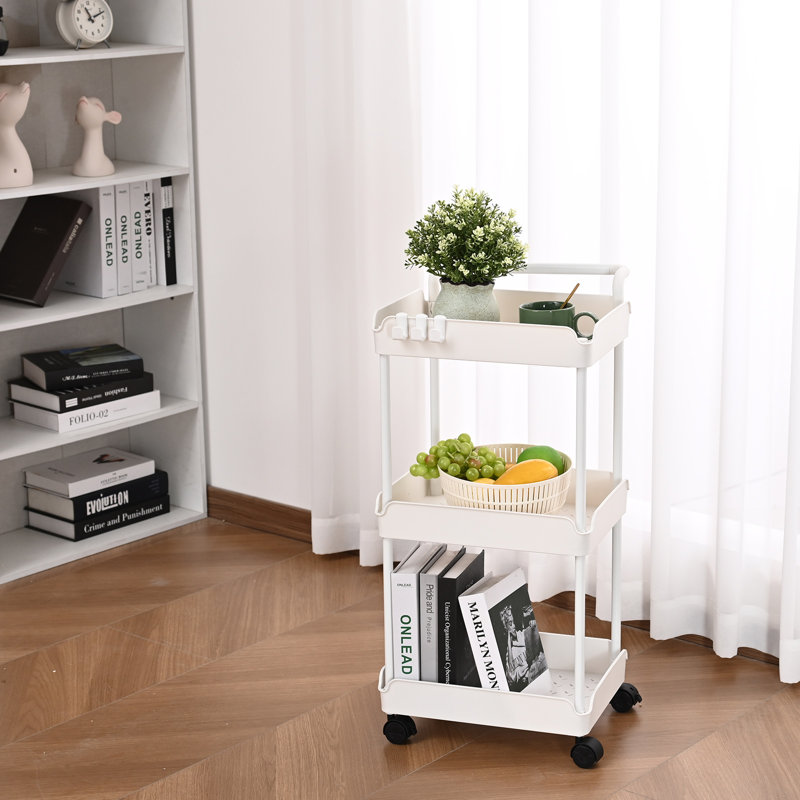 Chariot utilitaire à tablette inclinée roulante, Blanc