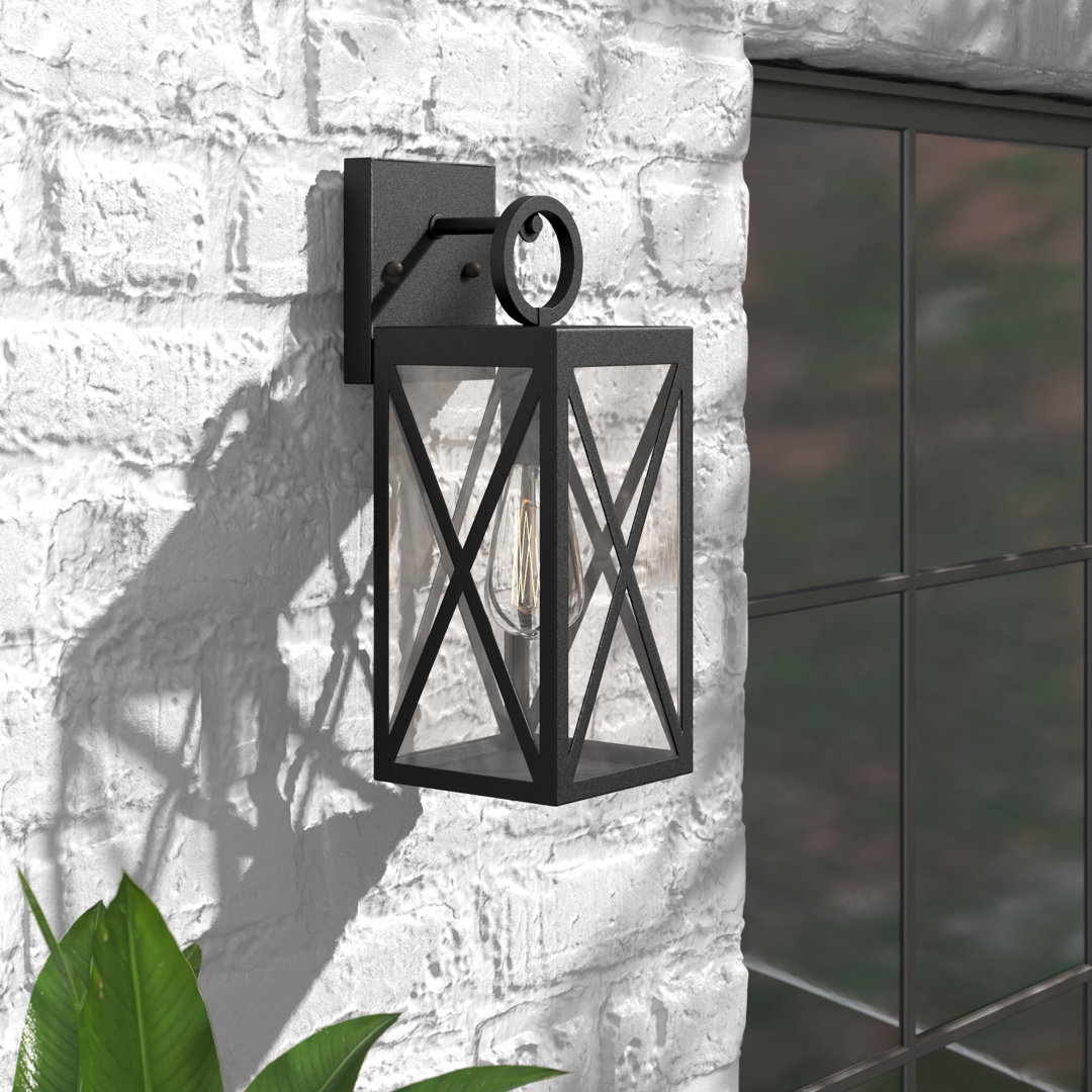 Jordyn Matt Black 13.75" H Outdoor Wall Lantern Steelside™