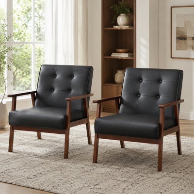 Fauteuil d'appoint 26 po en bois (ensemble de 2)