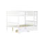 Lit superposé double en bois d'hévéa avec 2 tiroirs - blanc, conception convertible, inclus blanc fabriqué en bois détachable, garde-corps-1335800438