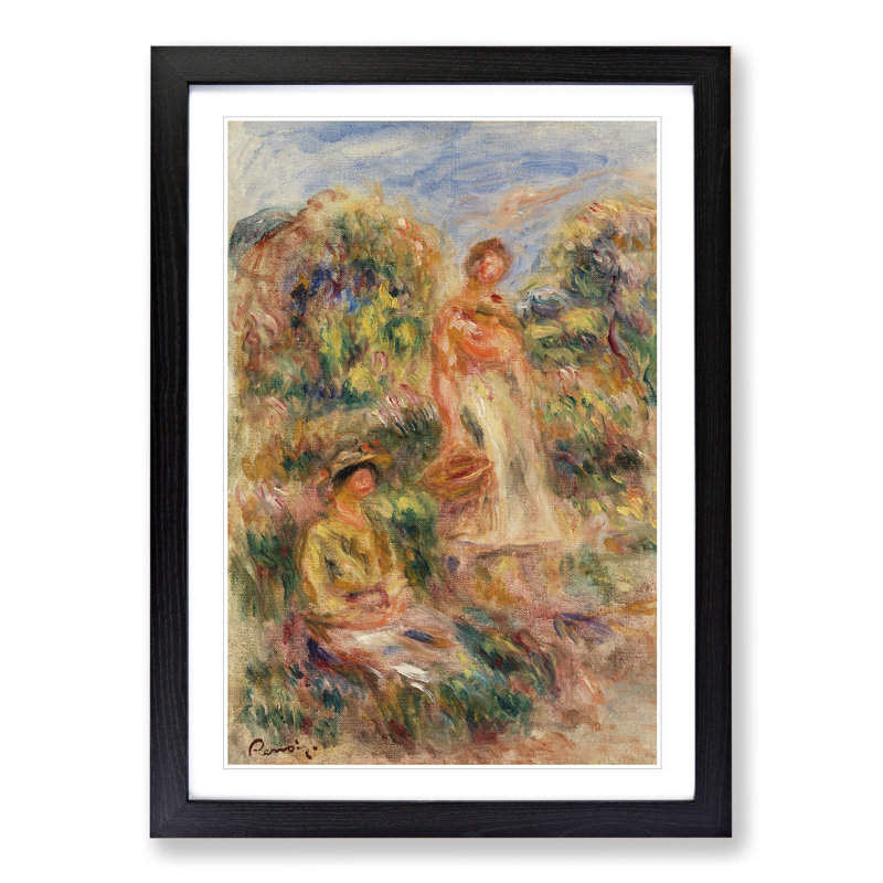 Two Women by Pierre-Auguste Renoir - Framed Print, 65cm H x 48cm W x 2cm D, Black Framed