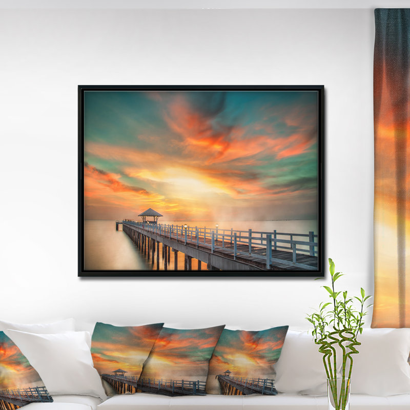 «Wooden Pier», impression, H 30 po x l 40 po x P 1,5 po, Toile avec cadre flottant