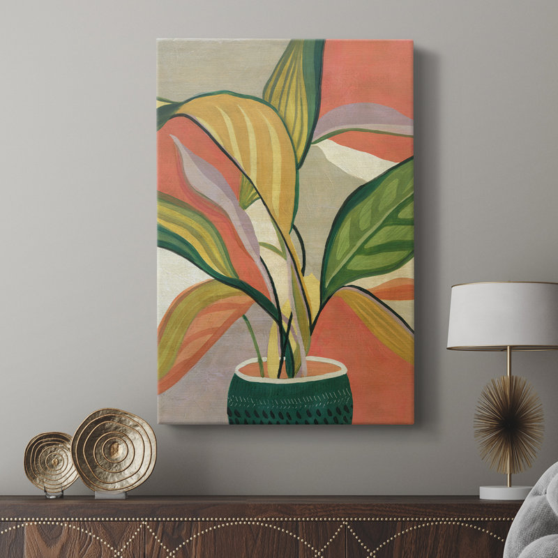 Oiseau de paradis en pot - galerie Cavas sur mesure, H 18 po x l 12 po