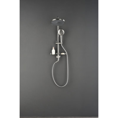 10" Rain Showerhead Integration With 4 Hand Shower, Adjustable Slide Ring And Soap Basket In Mixture Zip
