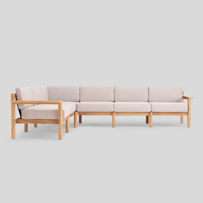 Haven Teak 6 - Person Modular Patio Conversation Sets with Cushions