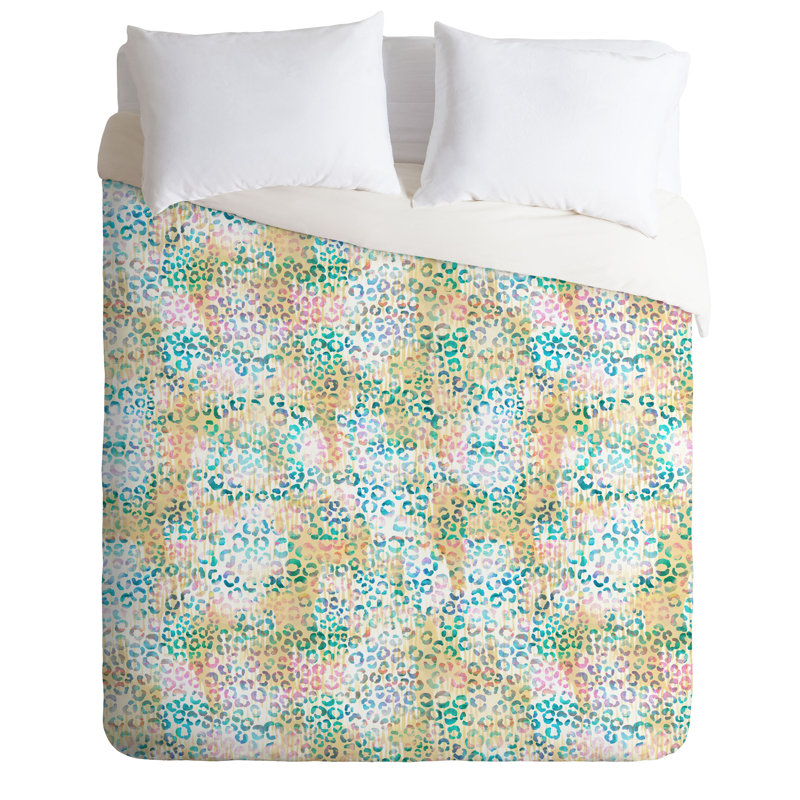 Glam Polyester Animal Print Duvet Cover, King Duvet Cover + 2 King Shams