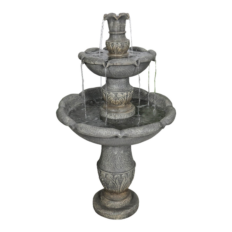 48.4" H Double Tier Outdoor Garden Fountain