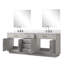 Meuble-lavabo double en chêne blanc 84 po X P 22 po D, comptoir en marbre de Carrare, 34 po Miroirs et robinet-118024476