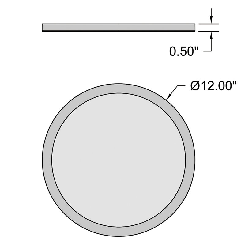 Sparacino Acrylic Flush Mount, Brushed Steel, 120V, 0.5" H x 12" W x 12" D