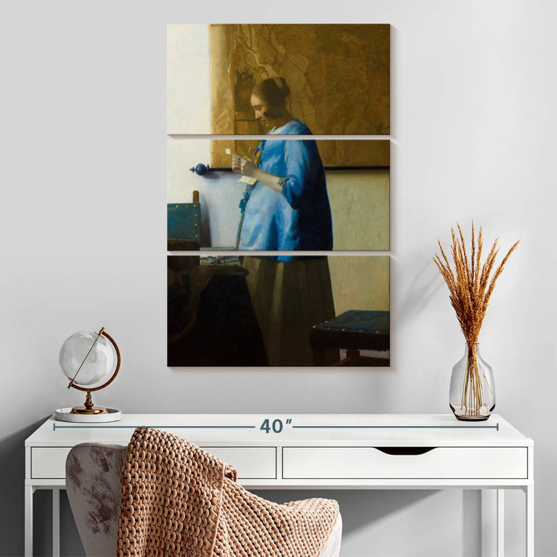 Femme Leisha lisant une lettre, H 32 po x l 20 po