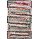 Nantucket Hand Tufted Wool/Cotton Geometric Rug in Brown/Pink/Blue