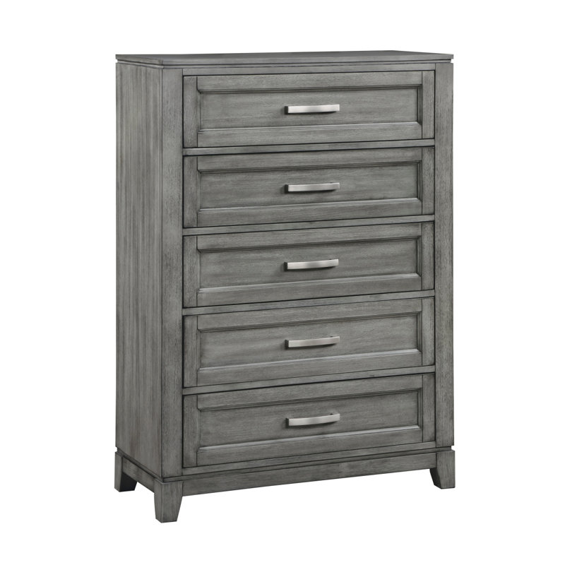Commode de chambre grise, tiroirs gris