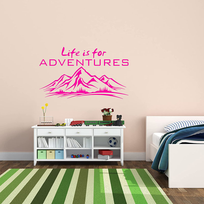 Text & Numbers Non-Wall Damaging Wall Decal, 10" H x 17" W, Hot Pink