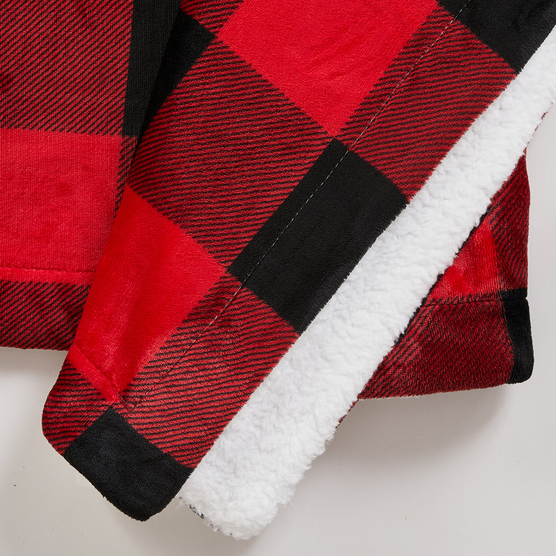 Optic White Velvet Plush Reversible Sherpa Throw Blanket