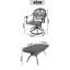 Ensemble de salle à manger 7 pièces en fonte d'aluminium toutes saisons, comprenant 6 chaises pivotantes et une table ovale avec cadre-1201938487