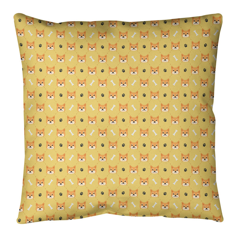 Coussin de sol Katelyn Elizabeth Shiba Inu, 28 po x 28 po, Shiba Inu jaune