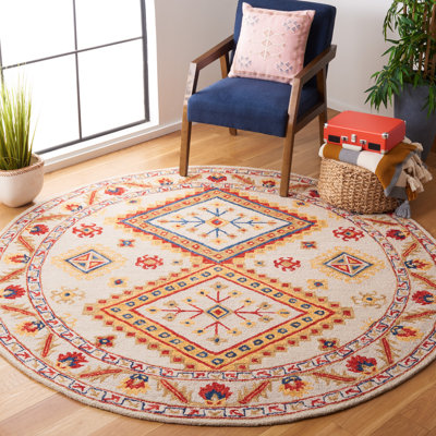 Tapis géométrique en laine touffeté à la main Vahakn