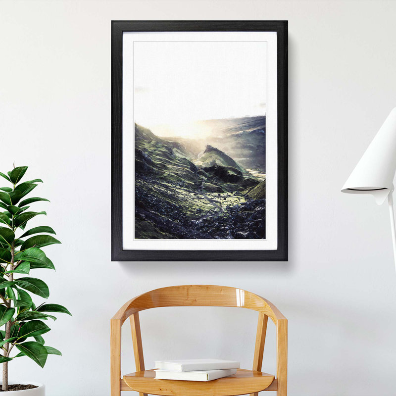 The Highlands in Scotland in Abstract - Picture Frame Graphic Art Print, Black Framed, 36cm H x 27cm W x 2cm D