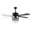 Killoren Ventilateur de plafond intérieur en cristal noir industriel à DEL avec télécommande et 5 pales réversibles-134151693