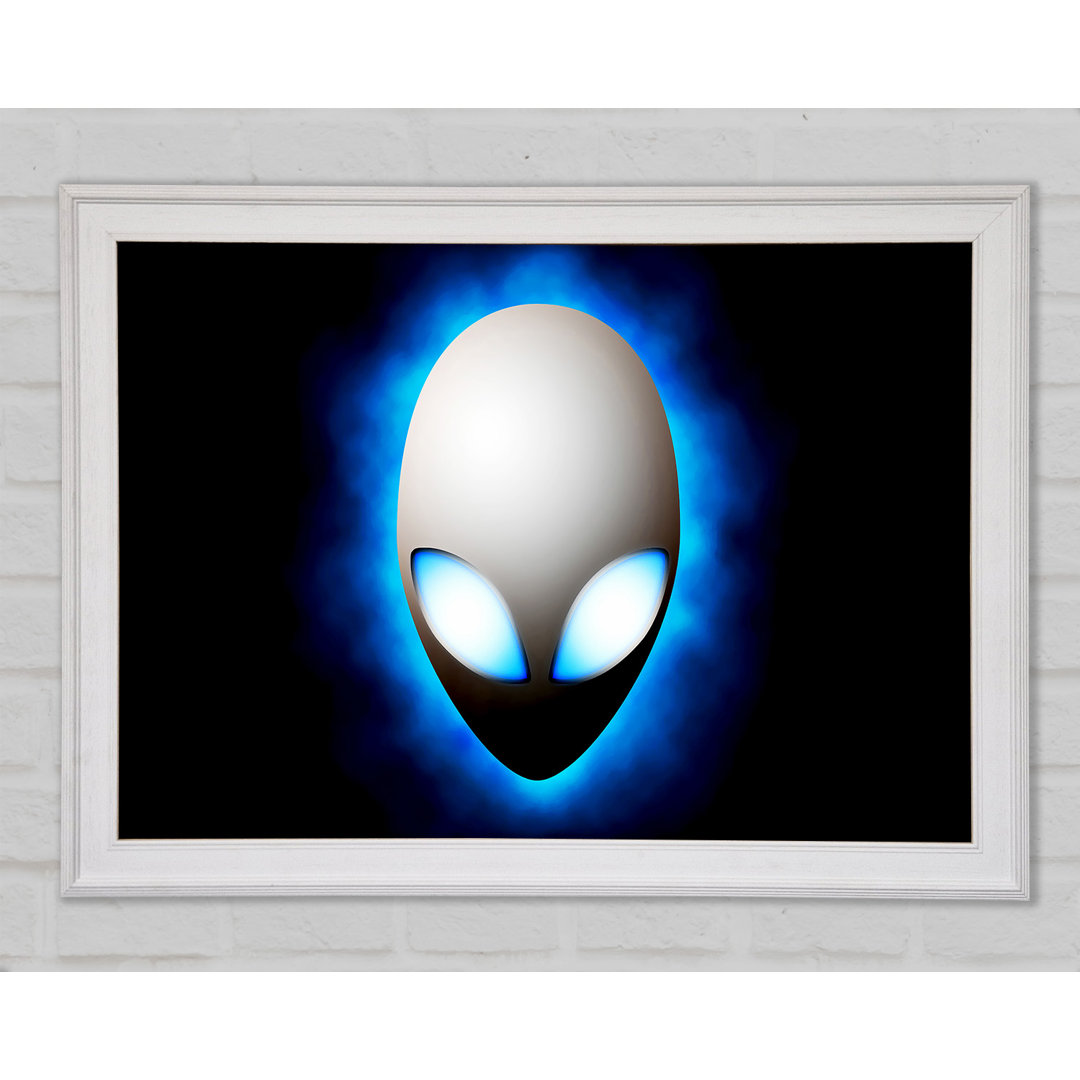 Alien Face Blue - Einzelner Bilderrahmen Kunstdrucke