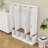 Modern Wooden Hall Tree with Bench, Hanging Hooks and Storage Cabinets for Entryway Organization-415508230
