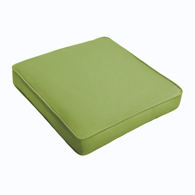 Outdoor Dining Chair Seat Cushion, Fresco Apple Green, 22.5" W x 22.5" D